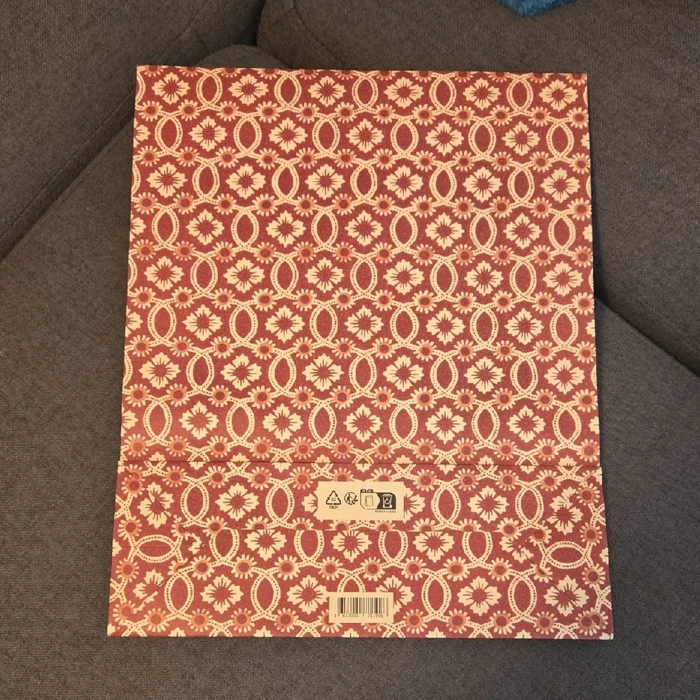 Sezane Burgundy and Cream Gift Bag